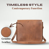 IndianHandoArt 16 inch Leather Real Messenger bag for Laptop Briefcase Satchel Men and Women (16 inch medium)