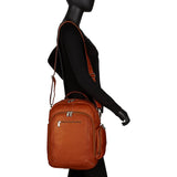 Piel Leather Laptop Backpack/Shoulder Bag, Saddle, One Size