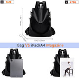 LY&SQ Faux Leather Backpack Purse for Women Anti-Theft Travel Backpack With Detachable Shoulder Strap Ladies Fashion Handbag(Black)
