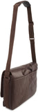 Kenneth Cole REACTION Risky Business Messenger Full-Grain Colombian Leather Crossbody Laptop Case & Tablet Day Bag, Brown