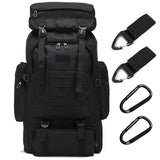 Mochila de Senderismo 70L para Hombre, Impermeable y Ligera, Mochila Militar con Molle, Mochila de Asalto de 3 Días para Viajes, Escalada, Deportes al Aire Libre (Negro)