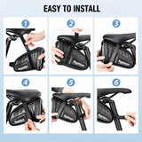 Xyphium Bike Saddle Bag EVA Hard Shell Waterproof 1.5L Bike Bag Under Seat Bike Storage Pouches for Adult Road Mountain Bikes