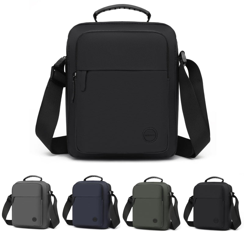 RELITRK Small Messenger Bag for Men Women, Purse for Men Multi Pocket Purses Bag Hold Phone Handset Anti Theft (Black)