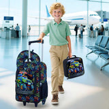 gxtvo 5PCS Boys Luggage Set with Wheels for Kids, Cool Car Rolling Carry-On Suitcase for Toddler Children