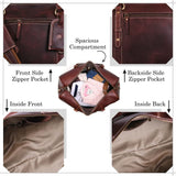 Aaron Leather Duffle Bag for Men & Women, 30L Travel Overnight Weekender Garment Duffel Bags, Carry On Mens Weekend Bag for Business, Traveling, Luggage Bag - Walnut