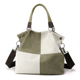 CORIOS Women Shoulder Bag Canvas Tote Bag Handbag Casual Top Handle Bag Mulit-Pocket Crossbody Bag Satchel Bag Messenger Bag for Travel Work Party Office Shopping Green