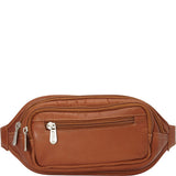 Piel Leather Multi-Zip Oval Waist Bag, Saddle, One Size