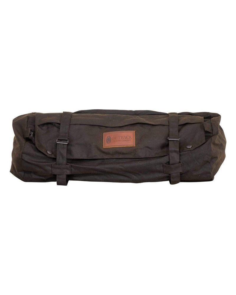 OUTBACK TRADING Unisex 2004 Waterproof Breathable Brown Oilskin Cotton Equestrian Cantle Saddle Bag for Horse Riding