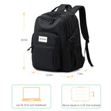 abshoo Classical Laptop Travel Backpack for Women Men College School Bookbag With USB Charging Port (Black)