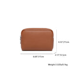 YONBEN Makeup Bag Large Capacity Women's Classic Black Wash Bag Adjustable Partition Wash Brush and Cosmetic Carrying Bag (PU/Saddle Brown)