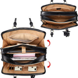 Kattee Genuine Leather Briefcase for Women, Large Capacity Laptop Bag with Luggage Tag