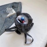 Plush Backpack for Teens Stuffed Animal Cat Bag Soft Fuzzy Kitty Design Compact Daily Use