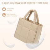 CLUCI Puffer Tote Bag for Women, Quilted Puffy Handbag, Lightweight Travel Crossbody Bag, Shoulder Purses for Shop Work Gym