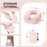 urnexttour Car Pillow for Big Kids Travel Neck Pillows, Memory Foam Neck Support Travelling Pillow with Washable Cotton Pillowcases and Storage Bag, for Airplane, Train, Flight and Home Use Pink