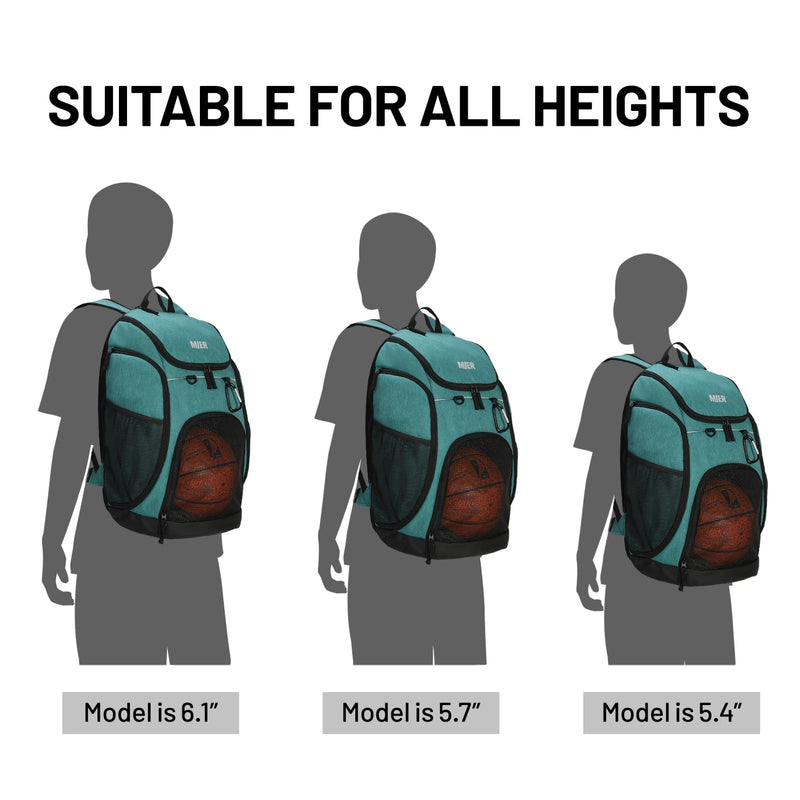 MIER Gym Backpack 40L Basketball Backpack with Ball Compartment & Shoes Storage Multi-Functional Sports Soccer Bag Large Equipment Back Pack Volleyball Backpacks for Men Women, Light Green