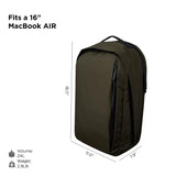 ALPAKA Metro Backpack Pro for Men - Fits 16" Laptop Business Travel Backpack with YKK Zippers, MOD Key Leash & Luggage Pass-through, Weatherproof X-pac Material Work Bag(Olive Green)