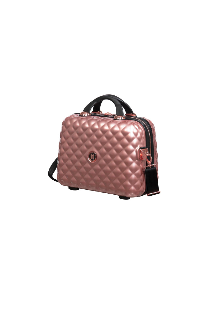 It Luggage Glitzy 16" Hardside Vanity Case, Metallic Rose Gold