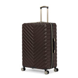 Kenneth Cole REACTION Madison Square Lightweight Hardside Chevron Expandable Spinner Luggage, Chocolate Brown, 28-Inch Checked