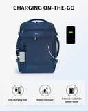 ECOHUB Travel Backpack for Men, 18x14x8 Spirit Airlines Personal Item Bag with Clear Toiletry Bag, Laptop Carry on Backpack with USB Port, Airline Approved Under Seat 14 Pockets 30L, Blue