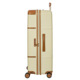 Bric's Bellagio 3.0 Spinner Trunk- Luxury Hardshell Check In Luggage with Large Wheels, Telescopic Handle, Leather Detailing - Expandable Rolling Suitcase - 32", Cream