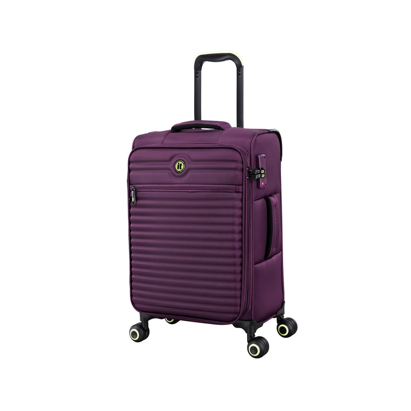 It Luggage Circulator 22" Softside Carry-On 8 Wheel Expandable Spinner, Italian Plum