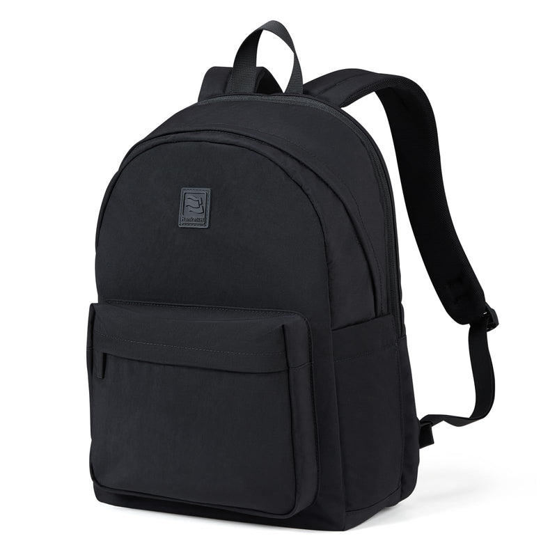 Hanke Travel Backpack for Women Men, Small College Laptop Backpack, Lightweight Water-Resistant Work Bookbag, Cute Casual Daypack for 15.6 Inch Laptop, Graphite Black