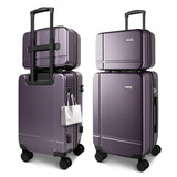 Voytra Hardshell Luggage Set, 2 Piece Women Lightweight Carry On & Air Checked Suitcase with Double Spinner Wheels, TSA Lock for Weekend Getaways & Travel Business Elegant Purple