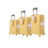 Ningering 3 Piece Luggage Set with USB Port & Cup Holder, ABS Hard Shell Traveling Luggage with Spinner Wheels & Combination Lock, Hardside Carry on Suit Case Sets, 20/24/28 Inch (Yellow)