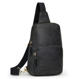 S-ZONE Sling Bag for Men Women RFID Blocking Genuine Leather Crossbody Shoulder Bag Backpack Hiking Daypack Travel