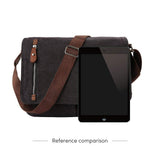 AUGUR Messenger Bag,Casual Shoulder Sling Bag Canvas Satchel Bag Crossbody Bags for Men Work Office Laptop Bag fit 13 inch - Black