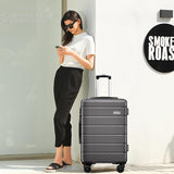 KEYTANG 3-Piece Hardshell Luggage Set, Lightweight Expandable Suitcase with TSA Lock and Double Spinner Wheels, 20% Expansion for Extra Packing, Carry-On and Checked Bags, Grey