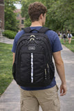 FUEL Travel Laptop Backpack Sport Shock Multi Large Compartments for College Bookbag, Hiking, Work, 18.5 x 13 x 7 Inches, Inch Black
