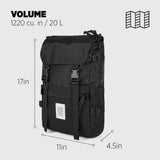 Topo Designs Rover Pack Classic - Daily Daypack for Commutes, Day Trips, Hikes, Iconic Denver Design, Recycled Nylon Durable Construction, PFAS-Free, Fair Trade, BlueSign Approved (Black/Black)
