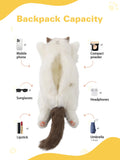 CHOBYNER Stuffed Realistic Cat Plush Backpack Gift for Women - Carry Over Shoulder, on One Shoulder or Crossbody with Adjustable Straps - Cute and Soft Cat Backpack