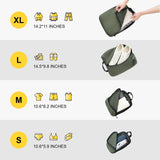 LEVEL8 Luminous 28 Inch Black Luggage with 6 Set Packing Cubes