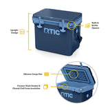 RTIC Ultra-Light 22 Quart Hard Cooler Insulated Portable Ice Chest Box for Drink, Beverage, Beach, Camping, Picnic, Fishing, Boat, Barbecue, 30% Lighter Than Rotomolded Coolers, Navy & Denim