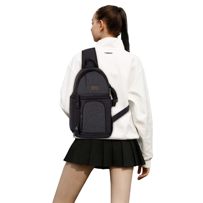 MOSISO Camera Sling Bag, DSLR/SLR/Mirrorless Camera Case Shockproof Photography Camera Backpack with Tripod Holder & Removable Modular Inserts Compatible with Canon/Nikon/Sony/Fuji, Black