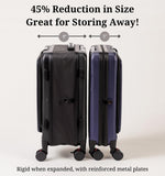 22-Inch Foldable Expandable Carry-On Spinner – Lightweight Airline-Approved Hardside Suitcase with USB Charging Port, TSA Lock, Laptop Sleeve, Bag Hook, Cup Holder, Phone Holder 22x14x9