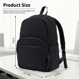 KAILUOLAI Quilted Backpack, Water-Resistant Nylon Bookbag for 15.6 Inch Laptop, College Bookbag Travel Backpack for Men Women (Black)