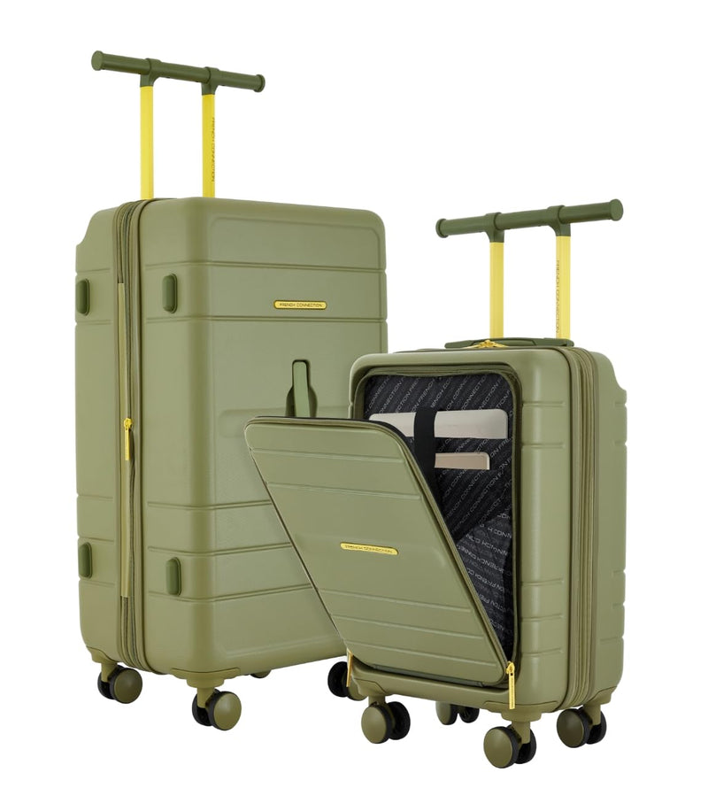 French Connection 2 Piece Trunk Luggage Set, Sage | Backpacks4Less