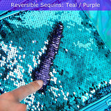 Fermido Holographic Kids Backpack Mermaid Sequin School Backpack for Little Girls Elementary Princess Glitter Bookbags(Teal) One_Size