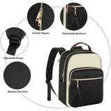 MATEIN Mini Backpack Purse for Women, Fashion Small Purse Backpack, Waterproof Casual Daily Cute Shoulder Bag Ladies Handbags for Travel Work College, 2pcs Sets, Black-Beige