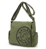 Zxtvmn Japanese New 2026 My Neighbor Canvas Messenger Bags Cartoon Students Book Crossbody Bags with Mutiple Pockets, Compatible with my neighbor totoro bag (Khaki)