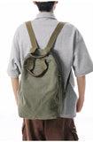KAOBIO Grunge Hippie Boho Backpack Durable Canvas Casual Adjustable Daypack College Vintage Travel Rucksack for Women Men (Army Green)