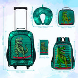 AGSDON 5 Piece Kids Luggage Set for Boys, Cute Rolling Wheels Suitcase for Toddler, Children Travel Carry on Suitcase-Dinosaur