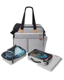 Skip Hop Diaper Bag: Iconic Duo Weekender, Extra Large Capacity with Changing Pad & Stroller Attachment, Grey Melange