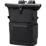 VASCHY Rolltop Travel Backpack for Men, Water Resistant Expandable Large Carry-on Casual Daypack for Work Business Hiking College Black
