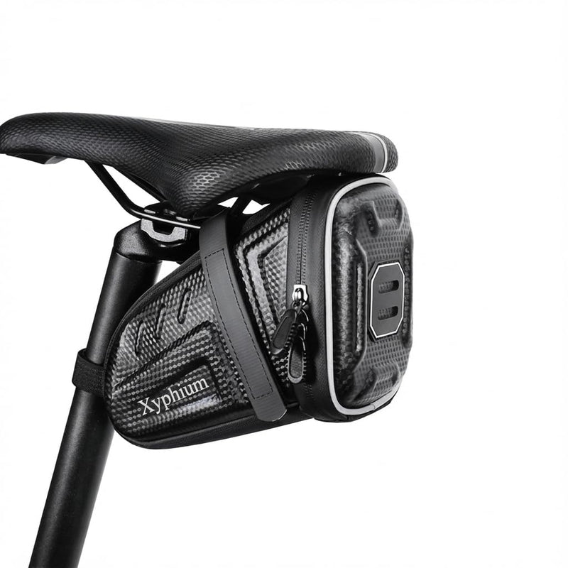 Xyphium Bike Saddle Bag EVA Hard Shell Waterproof 1.5L Bike Bag Under Seat Bike Storage Pouches for Adult Road Mountain Bikes
