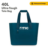 RTIC Ultra-Tough Tote Bag, Waterproof for Beach, Pool, Towel, Grocery, Shopping, Camping, Picnic, Travel, Boat, Heavy-Duty, Puncture Resistant, Large, Marine
