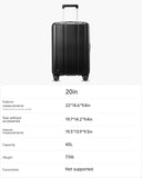 LUGGEX Carry On Luggage 22x14x9 Airline Approved, L2 100% PC Hard Shell Travel Suitcase with Smooth Spinner Wheels, TSA Lock (EX-Core, Black, 20 Inch, 40L)